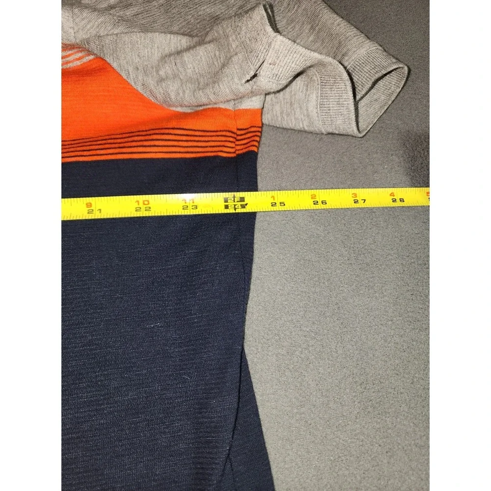 Banana Republic Shirt Mens XL Blue Orange Colorblock Short Sleeve Quarter Button